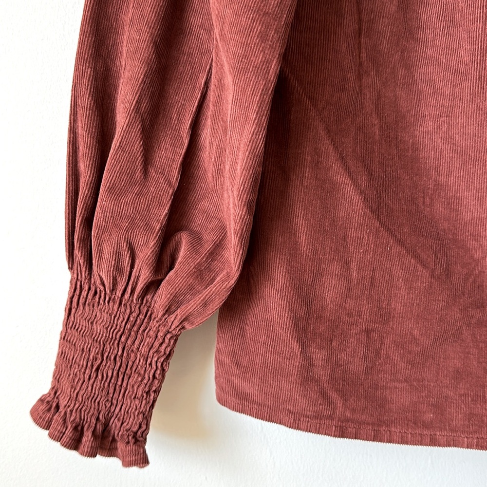 Brand New w Tags! Red Oak BODEN Smocked High Neck Shirt Size UK 12 / US 8 - Picture 6 of 8